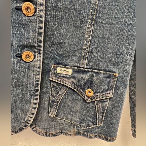 Levis Strauss Signature Denim Jacket Womens Small Fitted Jeans Blazer Coat Blue - Picture 5 of 7